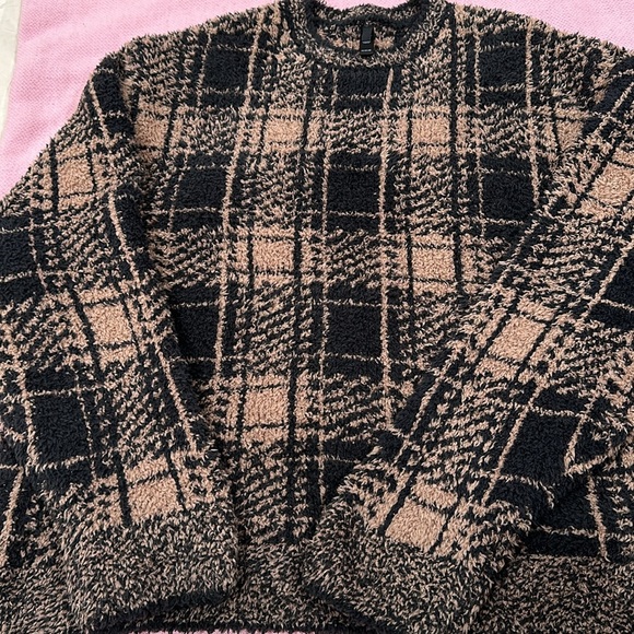 Skims cozy knit pullover onyx plaid sweeter - Picture 12 of 12